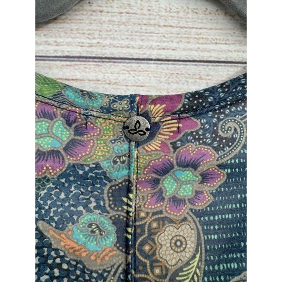 prAna Keoki Tunic Dress Coverup Women's Size Small Blue/Yellow - Picture 7 of 12